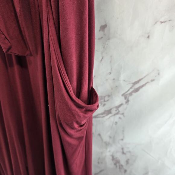 Jumpsuit Womens XL Maroon Wide Leg Gaucho Knot Twist Willa Moulinette Soeurs - Picture 6 of 13